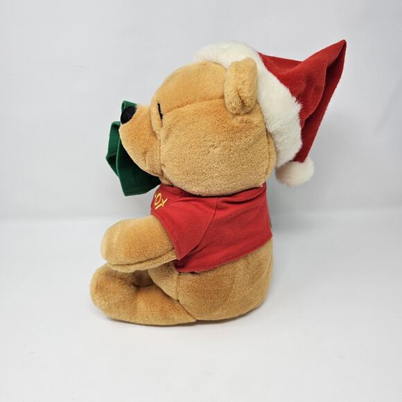 Winnie The Pooh Christmas Plush Red Sweater Santa Hat Gift Bag Stuffed Animal - Picture 4 of 7